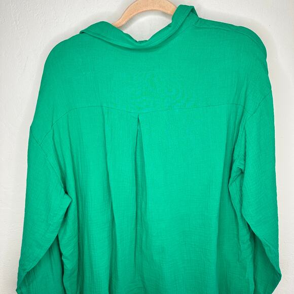 NWOT Amazon Two Piece Long Sleeve Button Down Shirt and Shorts Matching Set Lg - Picture 7 of 16